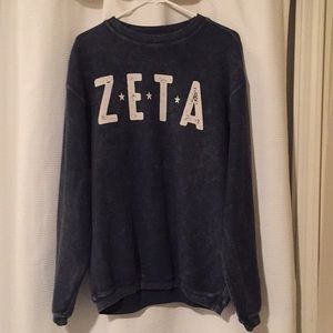 Zeta Tau Alpha blue crew neck